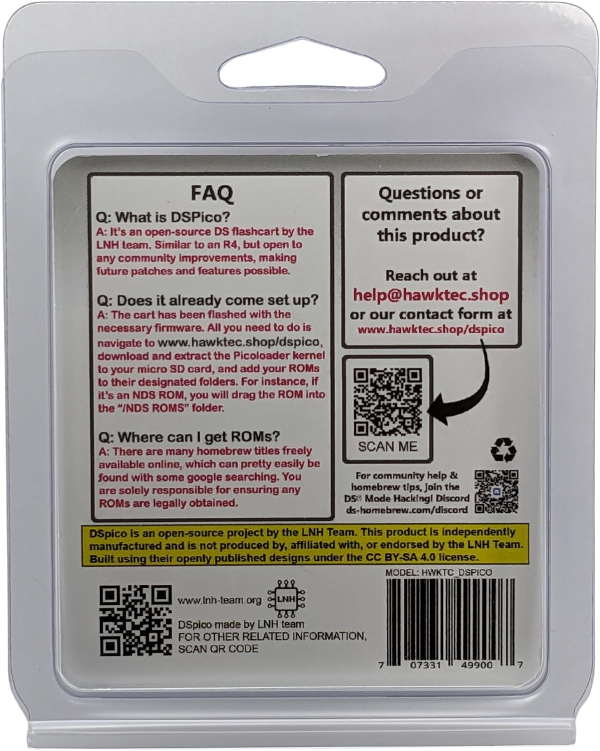 DSPico Flash Cart Adapter Card Compatible w/NDS DS DSi 2DS 3DS (R4 Upgrade) – Built on LNH Team Open-Source Platform, RP2040 Powered, Picolauncher (No Micro SD (Adapter Included))