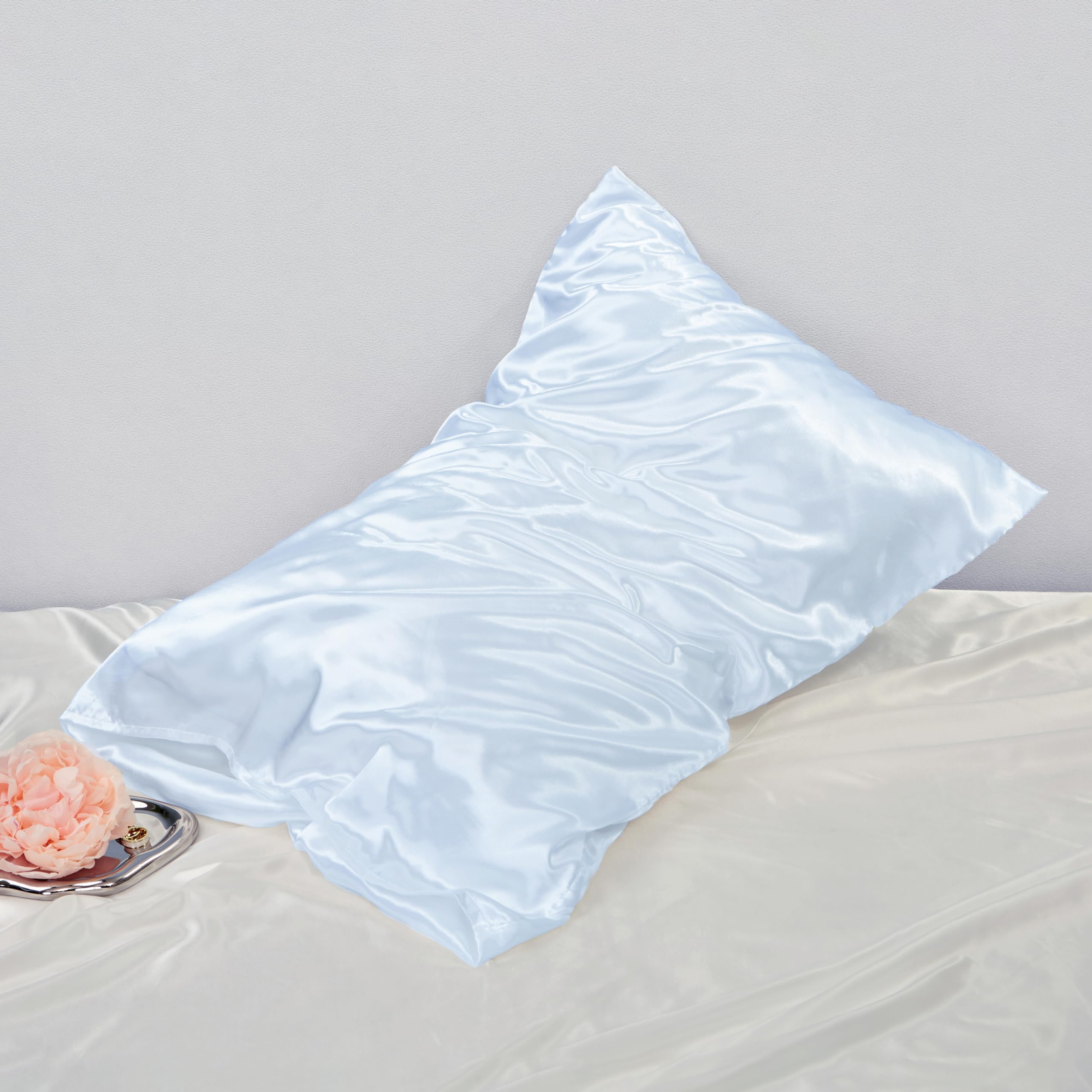 2 Pack Taies D’Oreiller Satin Soie Pour Bébé Enfant – 49x36 Cm, Motifs Lune Nuage Étoile Cœur, Doux & Lavable En Machine, Idéal Lit Bébé & Voyage (Garçons & Filles)