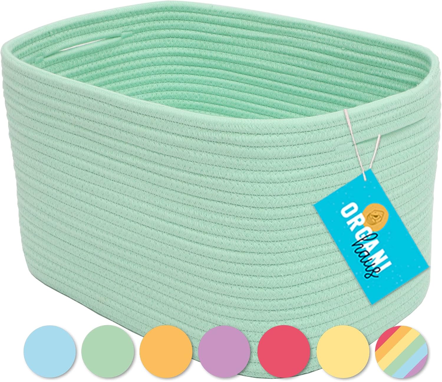 OrganiHaus Green Basket for Toys Montessori Baskets for