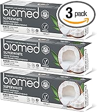 Biomed Superwhite Natural Coconut Toothpaste for Gentle Whitening, Tropical flavour - 100 g (pack of 3) - New Formula and Flavour (Packaging May Vary)