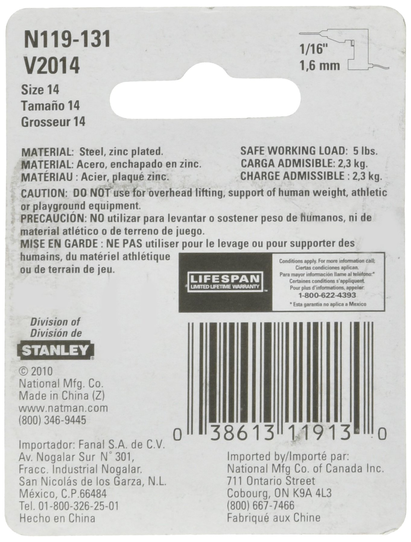 The Hillman Group 851726 .106 x 15/16-Inch Zinc-Plated Small Eye Screw Eye