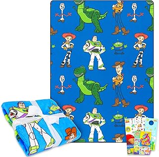 Toy Story Fleece Blanket Set - Bundle with Soft Toy Story Blanket Plus Tattoos, More for Kids, Adults, Children | Cozy Toy Story Fleece Blanket 50" x 70