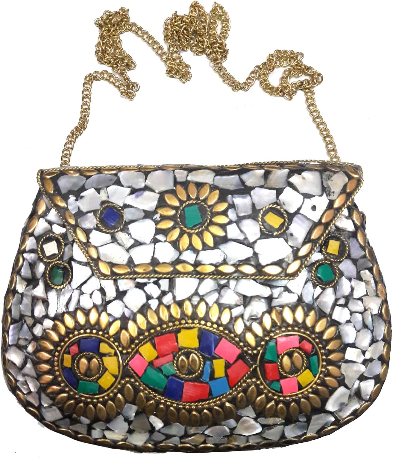 Handmade stylish Ethnic Metal Clutch cum Sling Bag