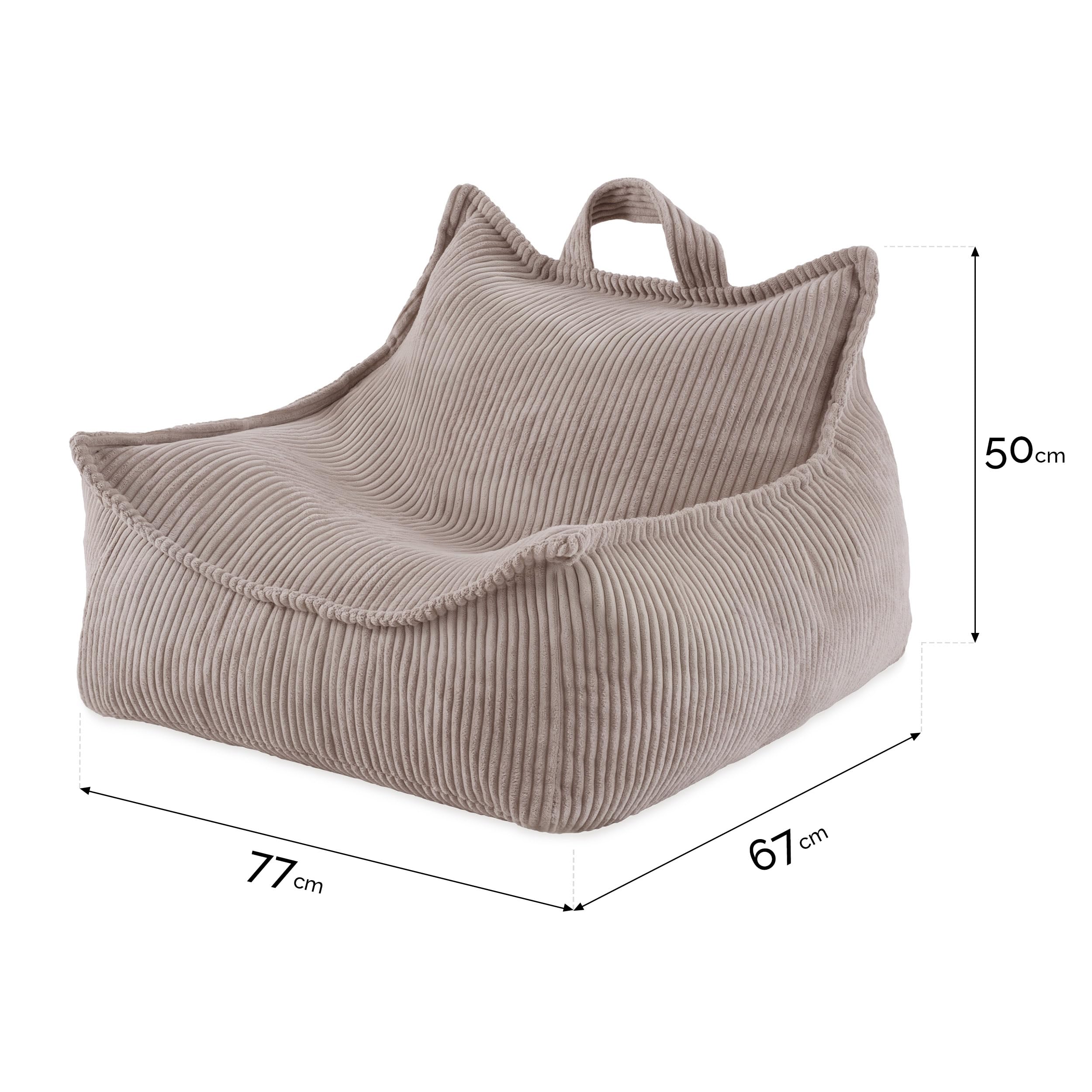 MISIOO Pouf Salon 77x67x50 cm - Pouf Chambre Élégant et Confortable - Bean Bag Enfant Doux et Résistant pour Décoration Intérieure - Idéal pour la Chambre d'enfant