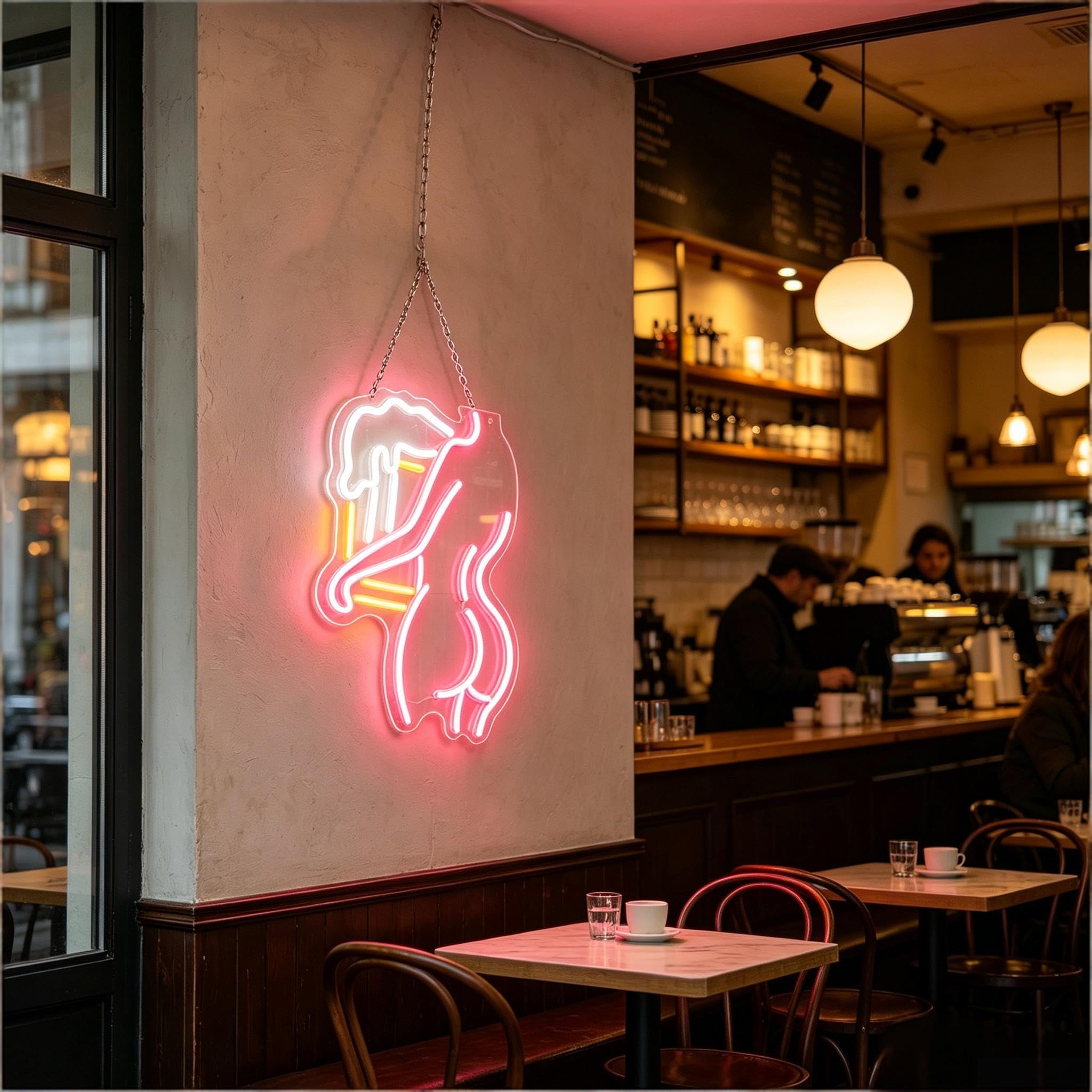 Lady Back Neon Schild, Rosa Sexy Lady dimmbare LED Wandleuchte mit USB-Betrieb, Bier Geschenke für Männer, Bar Zubehör Deko für Wand, Schlafzimmer, Männerhöhle, Cafe, Party