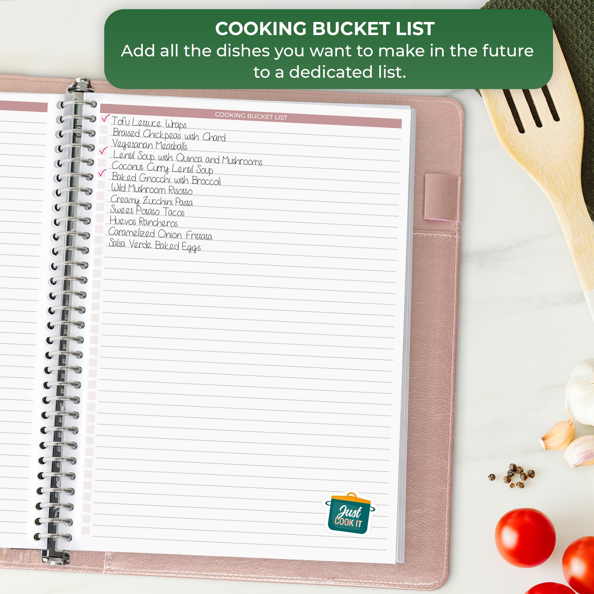 Clever Fox Carpeta de libro de recetas con pestañas, organizador de cuaderno de anillos con páginas en blanco para escribir en tus propias recetas, libro de cocina familiar personalizado, 220 recetas,