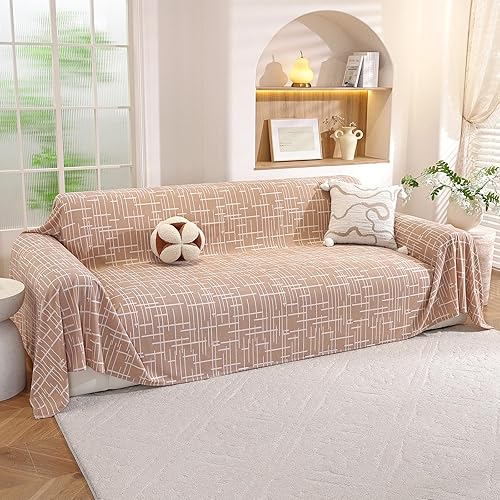 Miniatura 10 de Fundas de sofá para perros, 78x118 pulgadas, fundas lavables para sofá de 3 cojines, funda de sofá en forma de L, multiusos, fundas de sofá Blanco