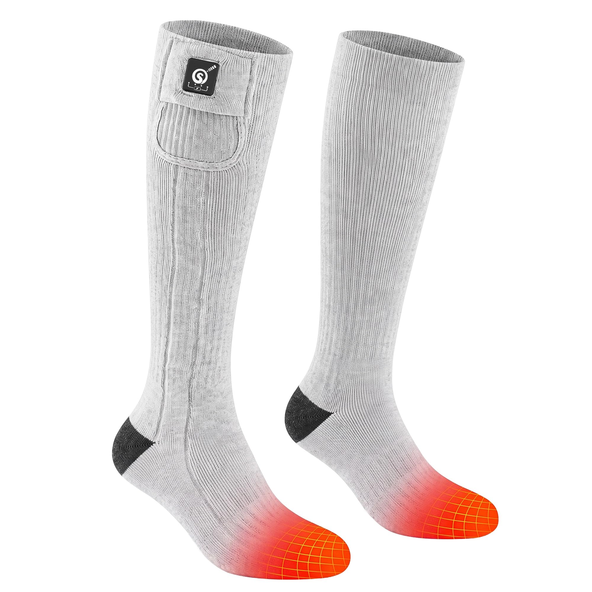 SAVIOR HEAT Heated Socks for Men Women, Rechargeable Ski Socks
