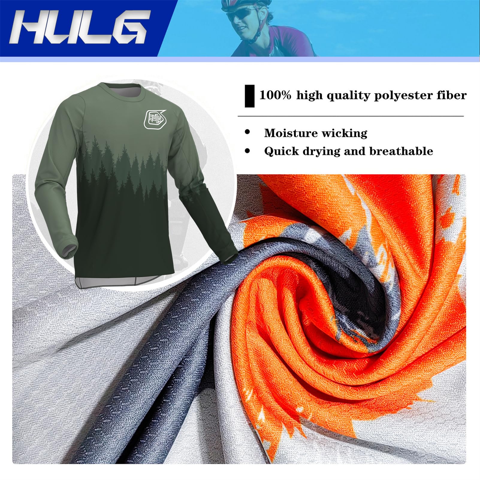 Maglia Da Mountain Bike Da Uomo, Maglia Da Ciclismo Da Uomo, Maglia Da Motocross, Ad Asciugatura Rapida E Traspirante, Adatta Per Mountain Bike/BMX/motocross E Altri Sport