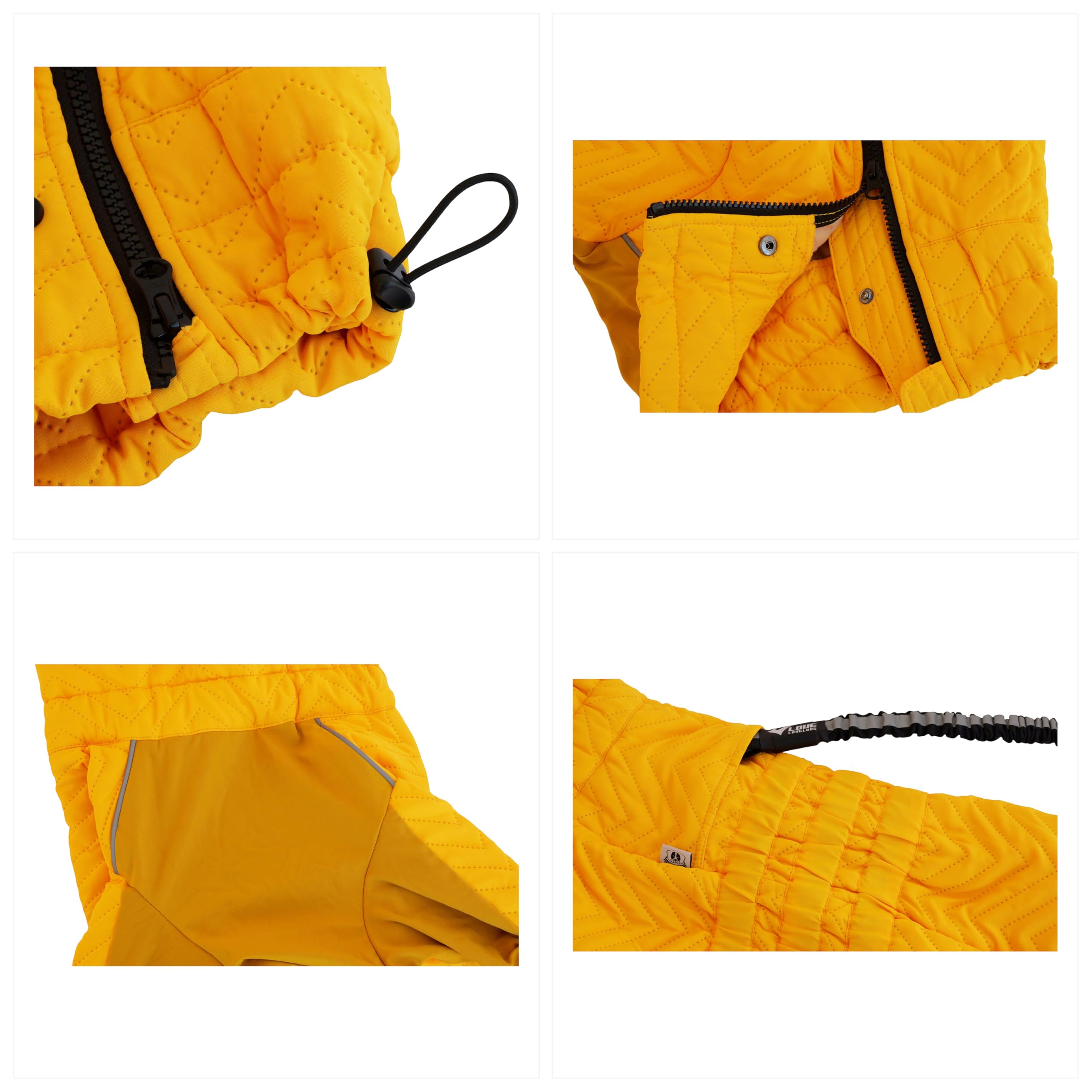 Abrigo cálido para perro, chaleco de perro de doble capa, 4 patas cubiertas, resistente al viento, impermeable, reflectante, chaleco cálido para perro, patinaje al aire libre, disfraz de perro