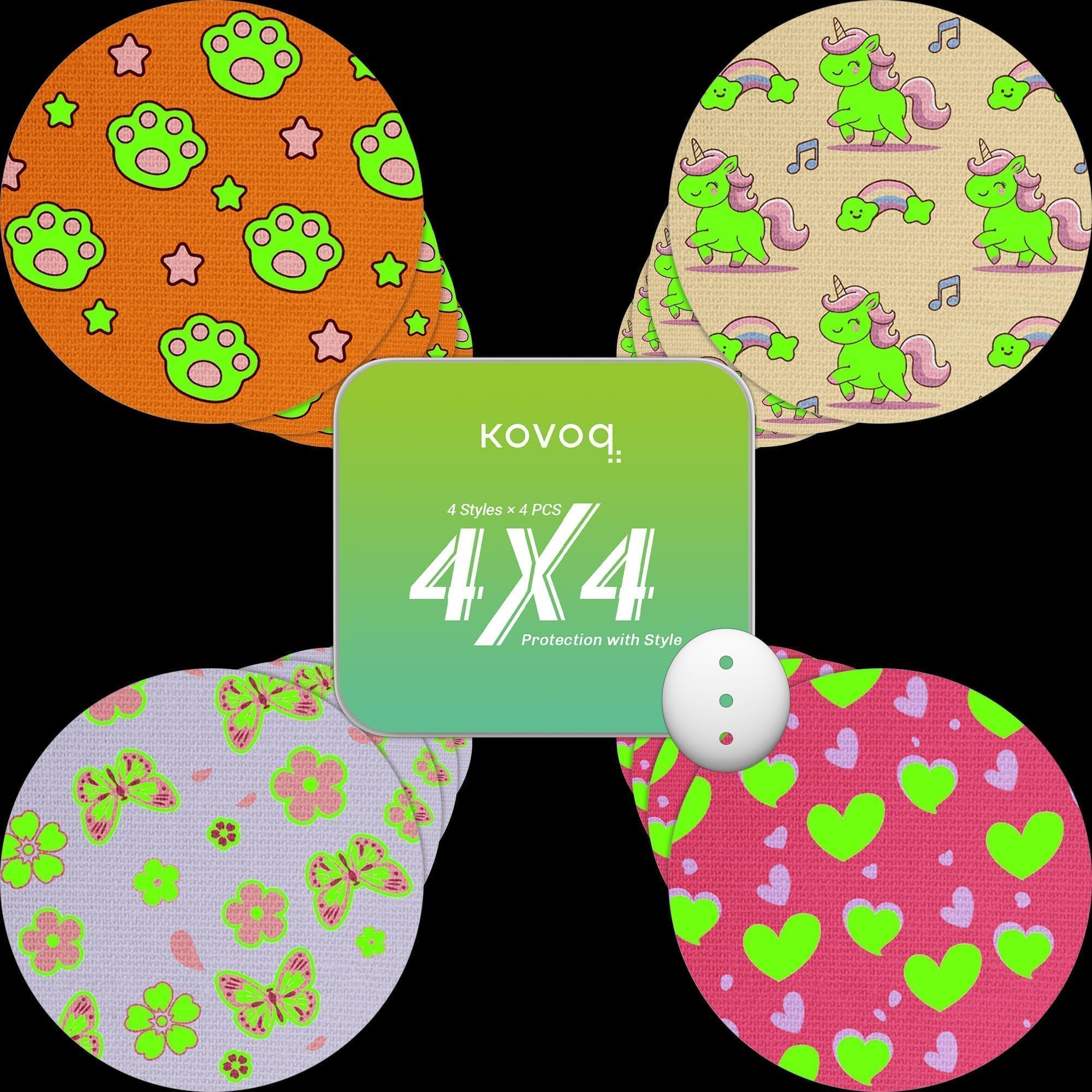 Glow-in-The-Dark Dexcom G7 Over Patches Waterproof, 16 Pack Glow Dexcom G7 & Stelo Adhesive Patches with Hard Cover, Prevent Compression Lows Shockproof Breathable Up to 14 Days (Glow Unicorn)
