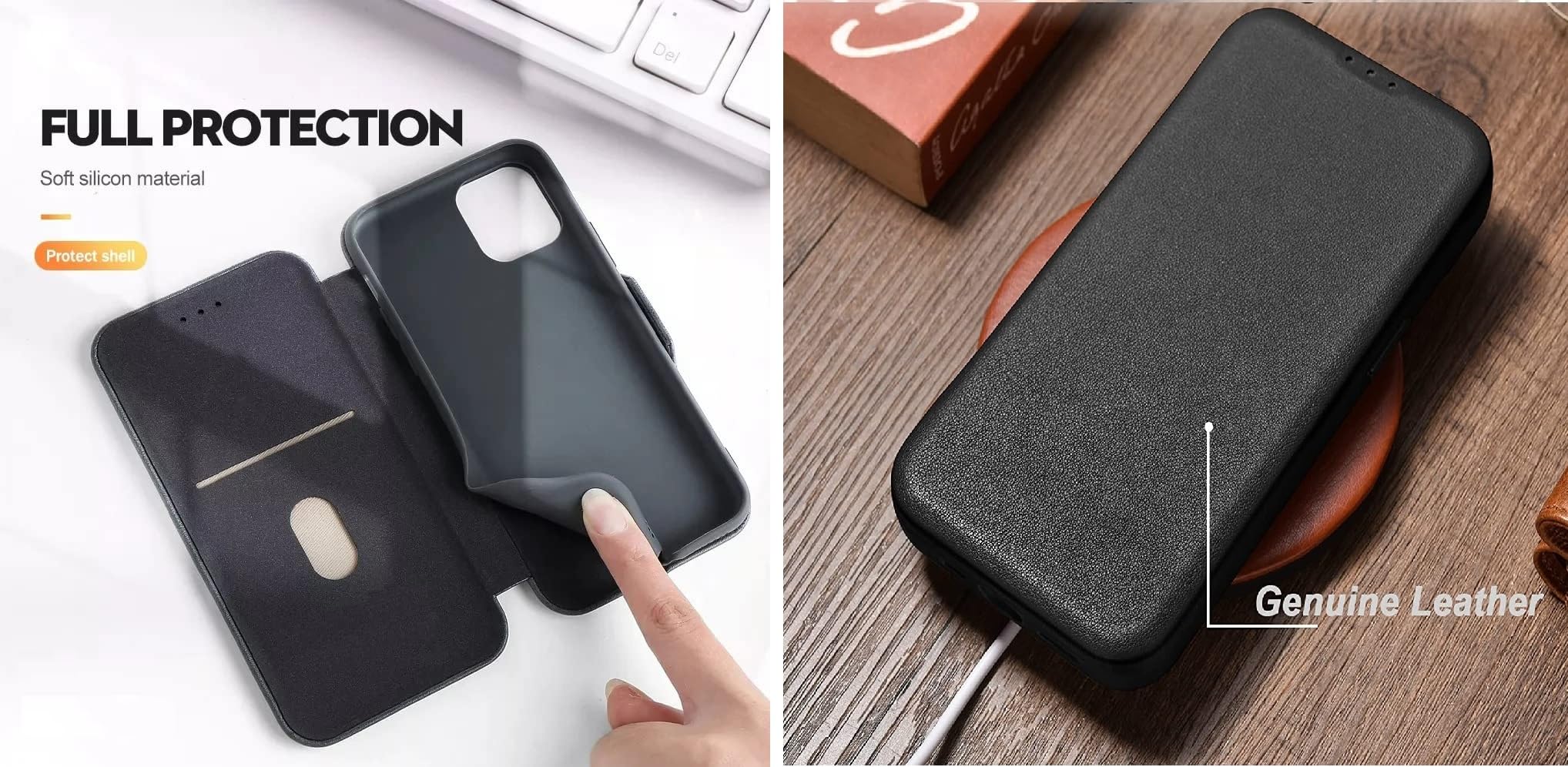 HARITECH Slim Magnetic Closer Stand Leather Flip Case Cover for Vivo V40e 5G / iQOO Z9s 5G - Black 3