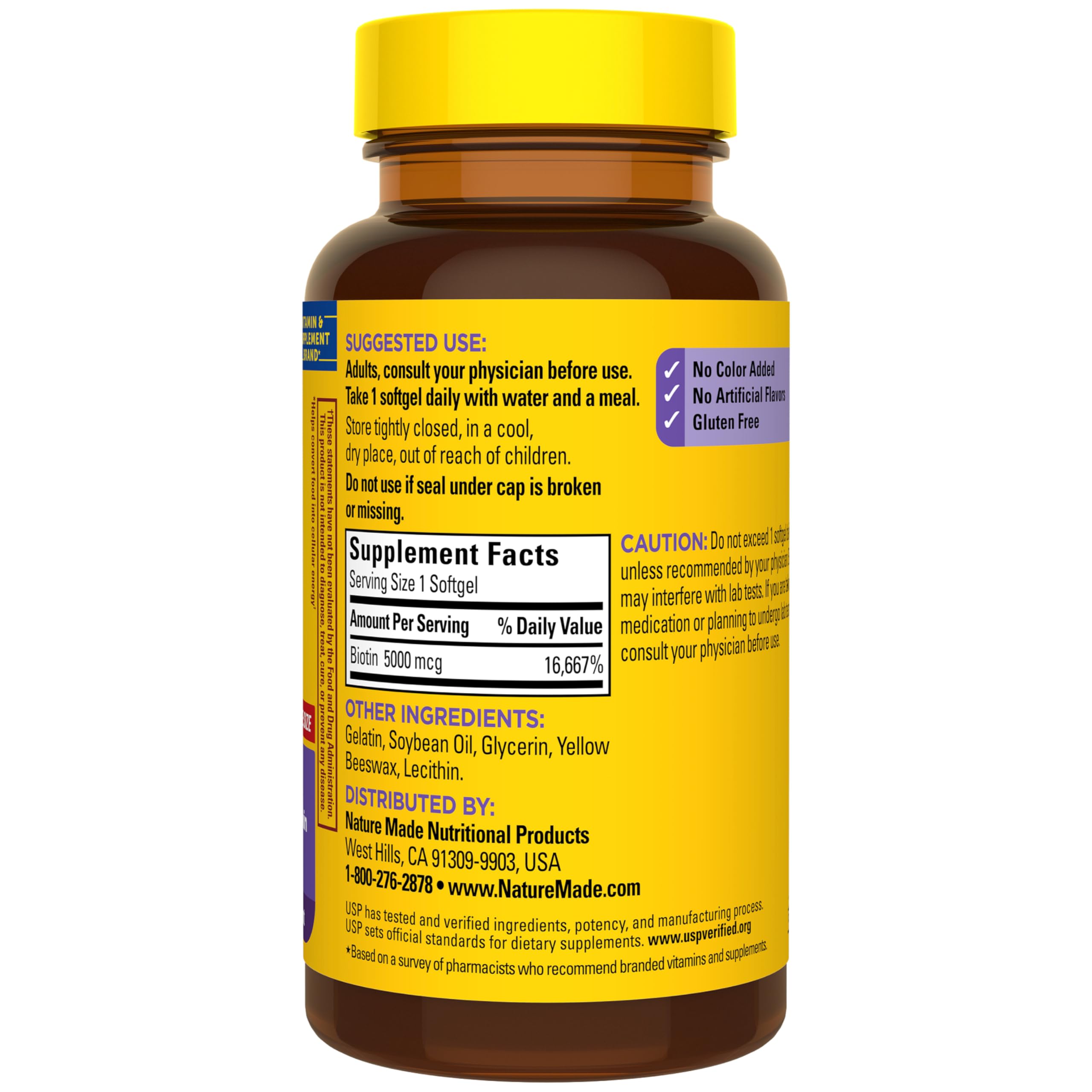 Nature Made Maximum Strength Biotin 5000 mcg Softgels, 120 Count — Amazon image 9