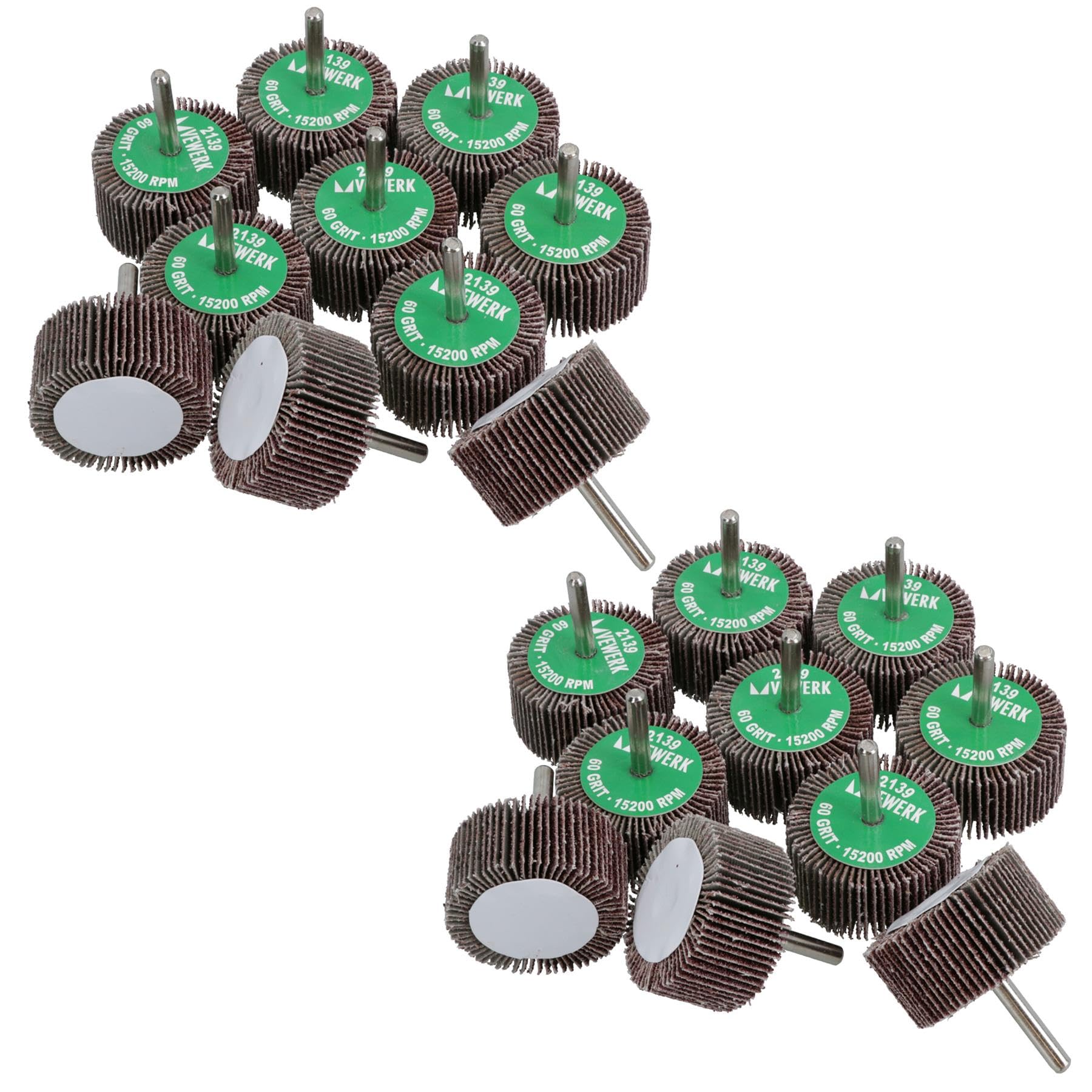 Disques abrasifs à lamelles grain 60 lot de 20 pièces pour perceuse et meuleuse avec tige 6 mm