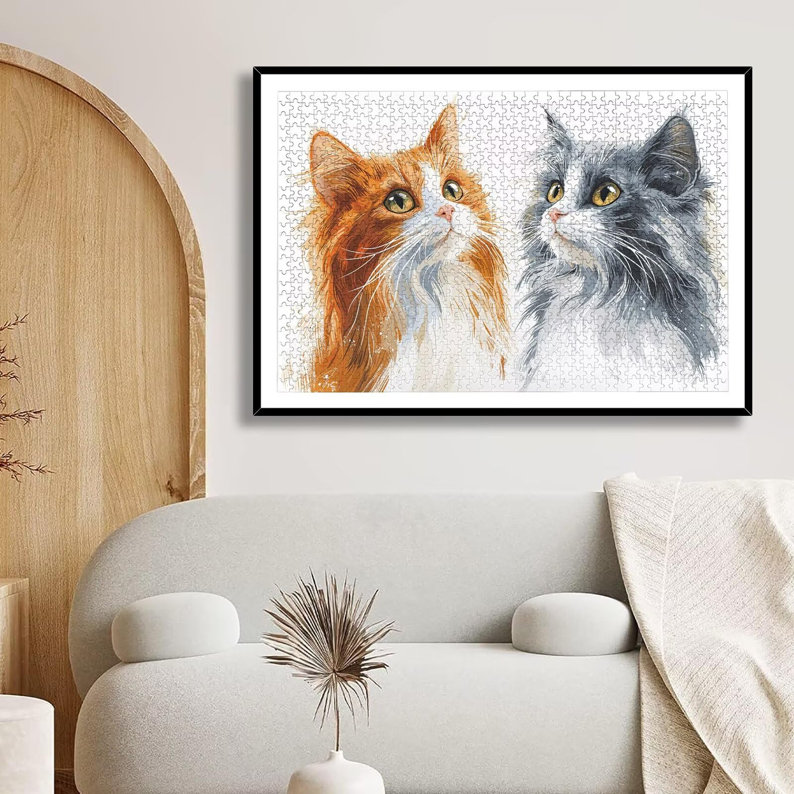 Puzzle 1500 Pièces Chat, Puzzle 1500 Pièces Adultes et Enfants, Puzzles Bois avec Une Boîte d'emballage Exquise, Jeu Éducatif Puzzles Animal, Decoration Maison, Cadeau Femme, Cadeau Homme, -8561
