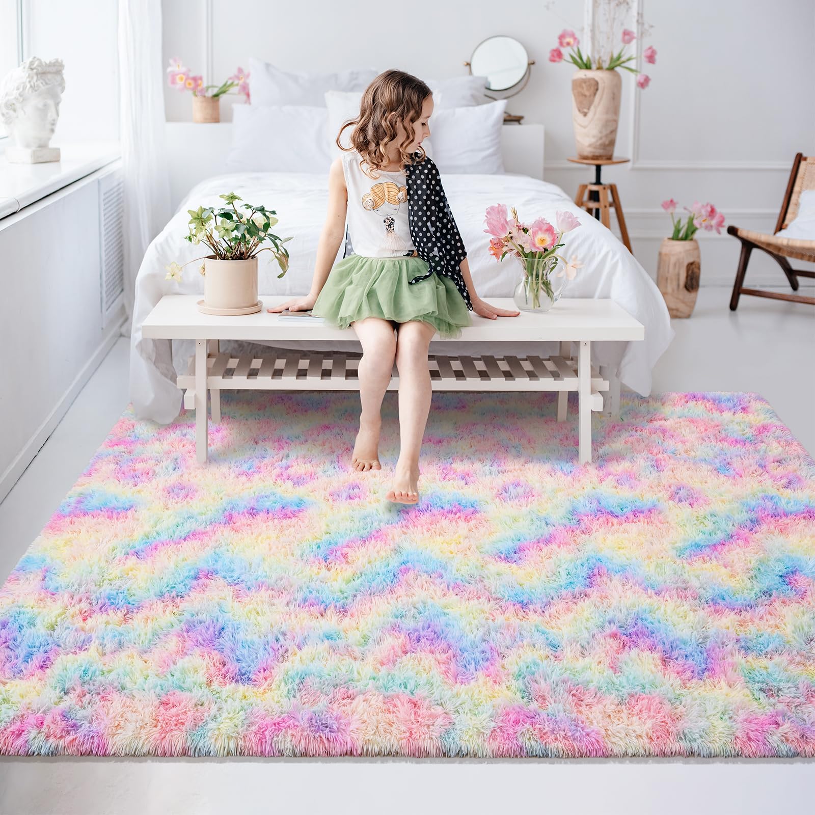 Amazon.com: Softlife Area Rug for Living Room, Fluffy Shag Plush