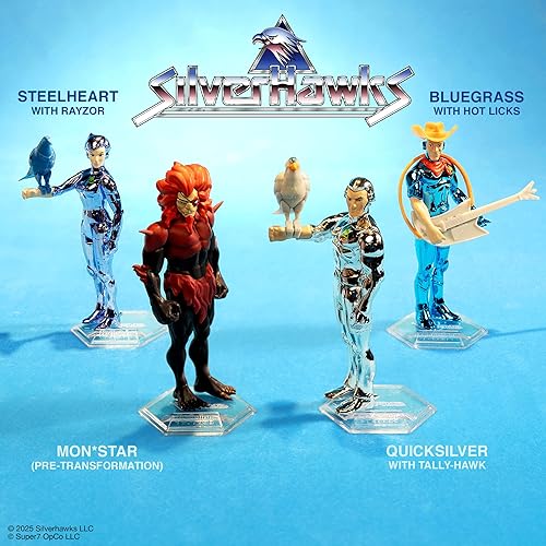 Miniatura 5 de Super7 SilverHawks Steelheart (versión de juguete) Figura de reacción - Figura de acción SilverHawks de 3.75 pulgadas con accesorio, coleccionables