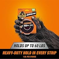 Vista 7 de Gorilla Cinta de montaje de doble cara de servicio pesado XL, 1 "x 120", negro (paquete de 1)