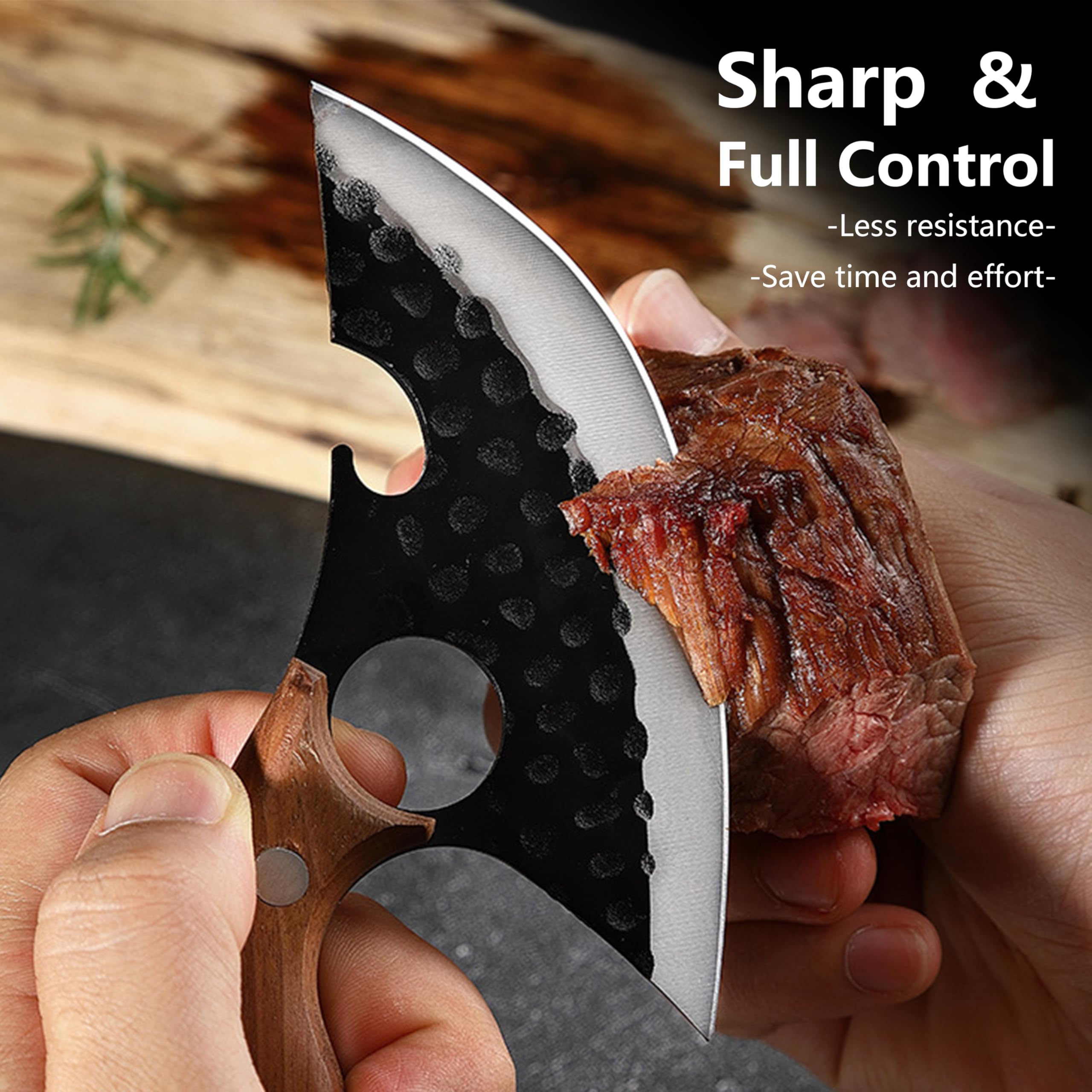 Viking Ulu Knife - Bone Cutting & BBQ Prep -4 Viking Ulu Knife - Bone Cutting & BBQ Prep -4