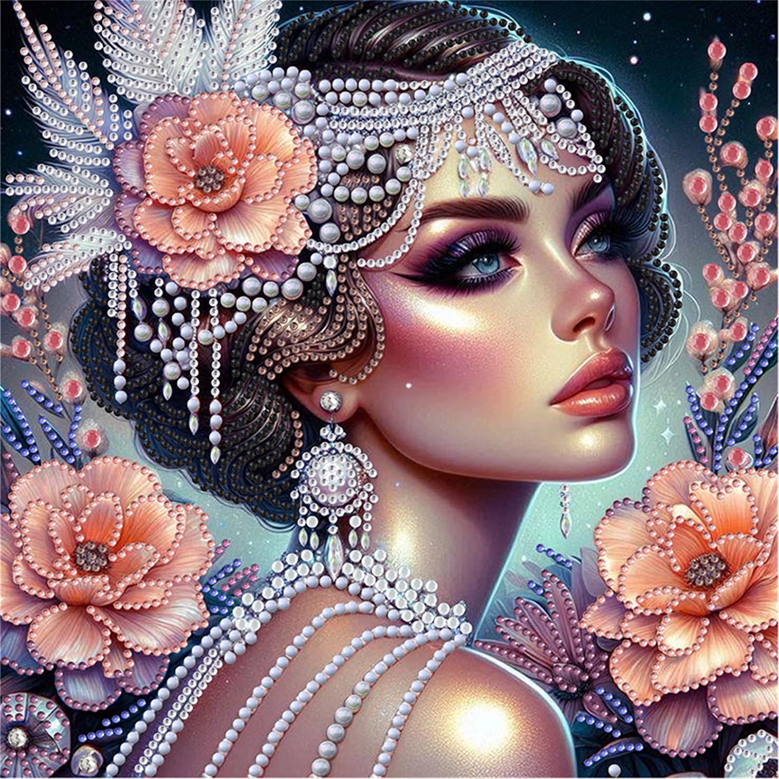 Kexpery Beauty Special Special Shaped Partial Diamond Painting Kit for Adults Home Art Creation 30x30cm