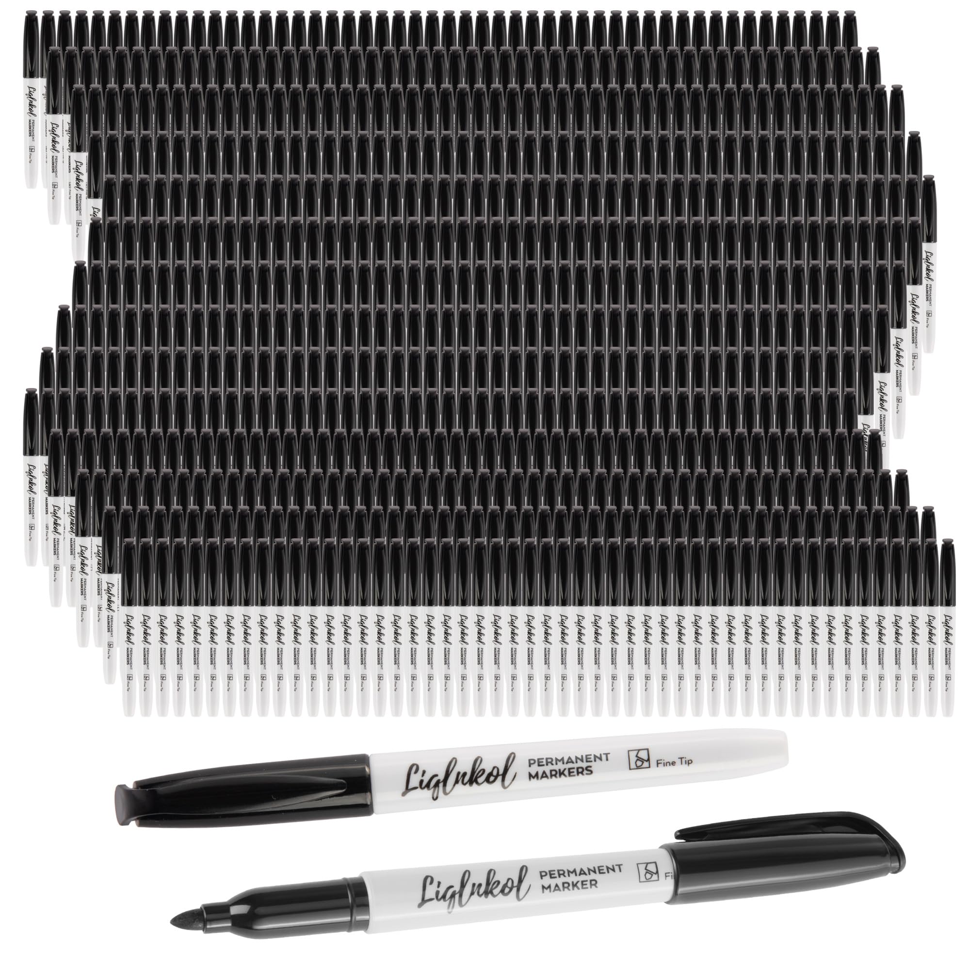 Lot de 700 marqueurs permanents avec pointe fine noire, imperméables, séchage rapide, fournitures de bureau pour l'école, le bureau, la maison.