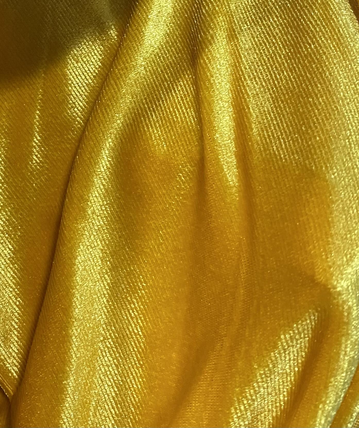 NovatoTextiles Plain Velour Heavyweight 4 Way Stretch Spandex Velvet Fabric (Yellow, 1 Meter pre Cut)