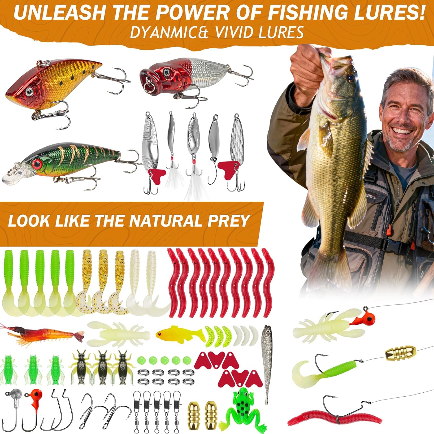 THKFISH 85Pcs Fishing Tool Kit, Fishing Backpack with Tackle Boxes Included, Fishing Tackle Kit Include Fishing Bait Lure Gear Kit, Fishing Pliers, Fish Hook Remover, Lip Gripper