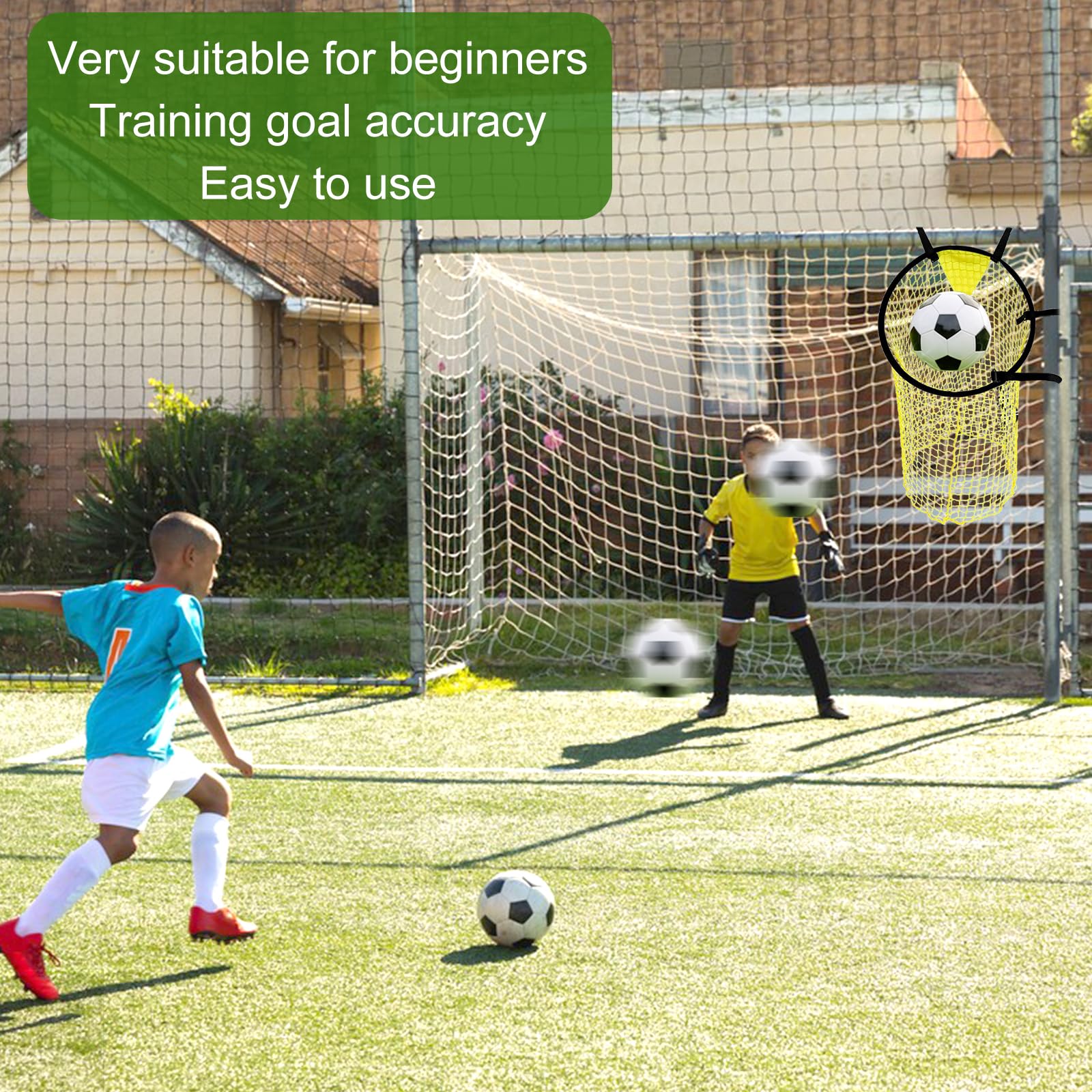 Rete Bersaglio Per Allenamento Calcio 45x60cm - Con 4 Cinghie Regolabili - Allenamento Precisione Tiro - Giallo