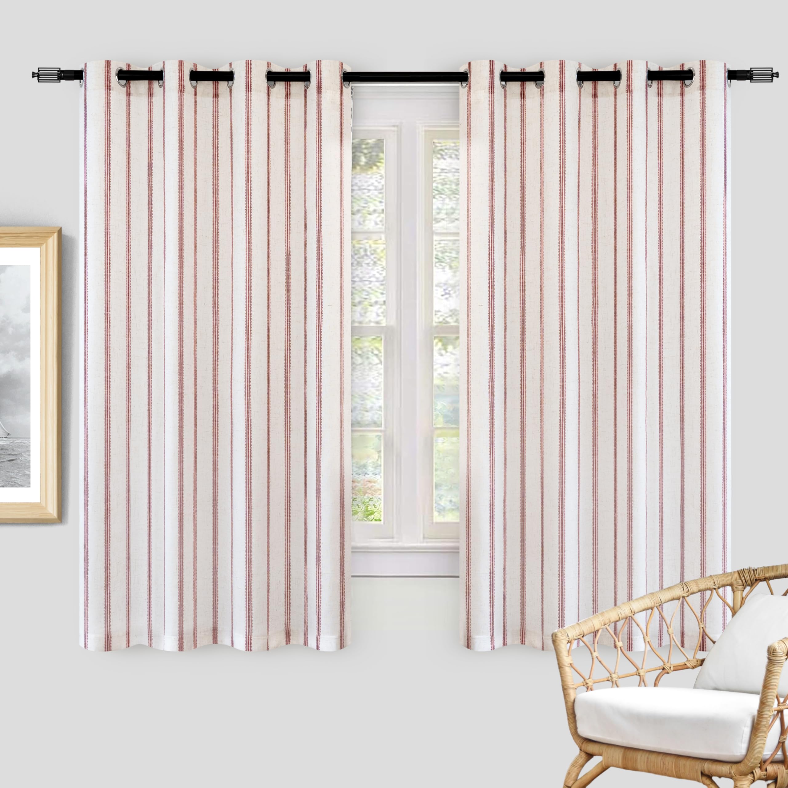 新品タグ付AmeriVINTAGEMEDI2WAYCURTAINROMPERS Amazon.com: DriftAway 100% Blackout Linen Curtains for