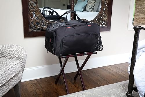 Miniatura 3 de Portaequipajes de metal plegable totalmente montado, soporte de maleta de calidad hotelera de primera calidad para habitación de invitados