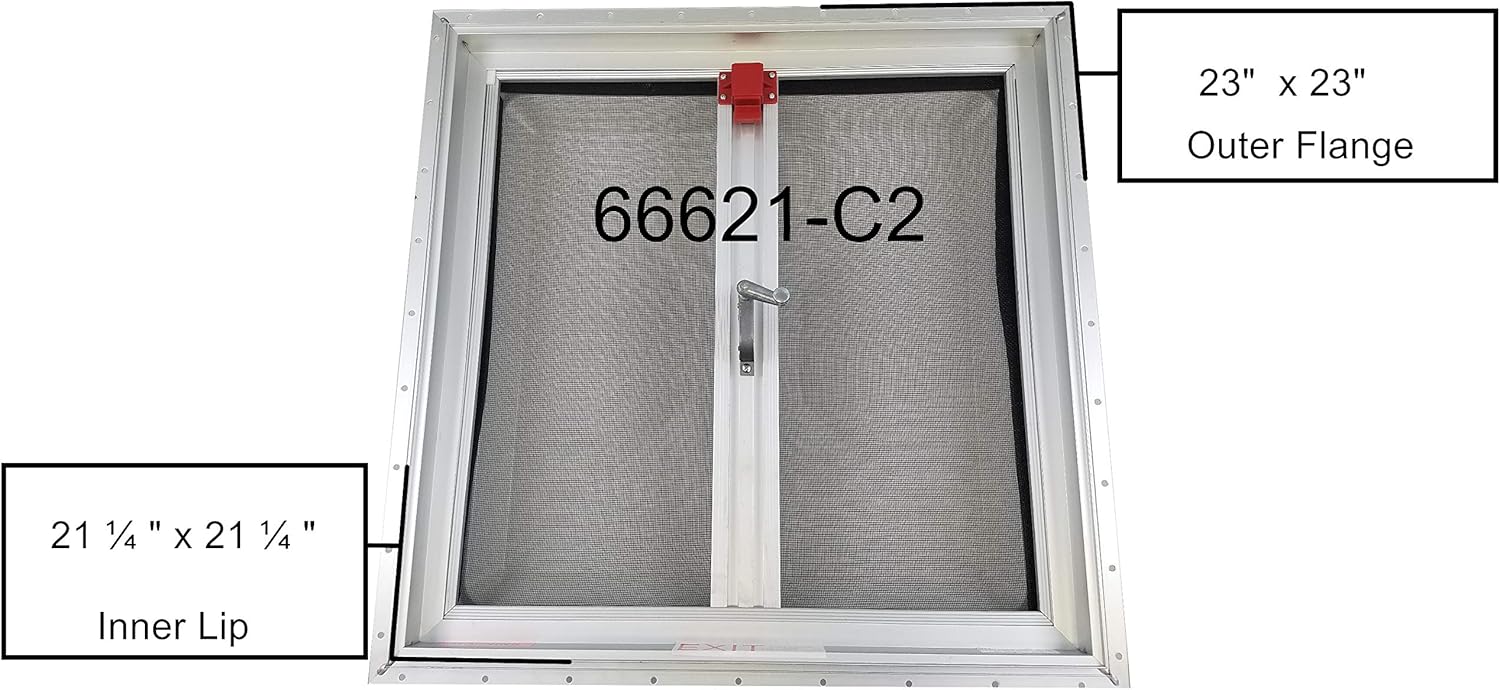 Heng's 66621-C2-ES RV Roof Escape Hatch CUT-OUT 21 1/4” x 21 1/4”