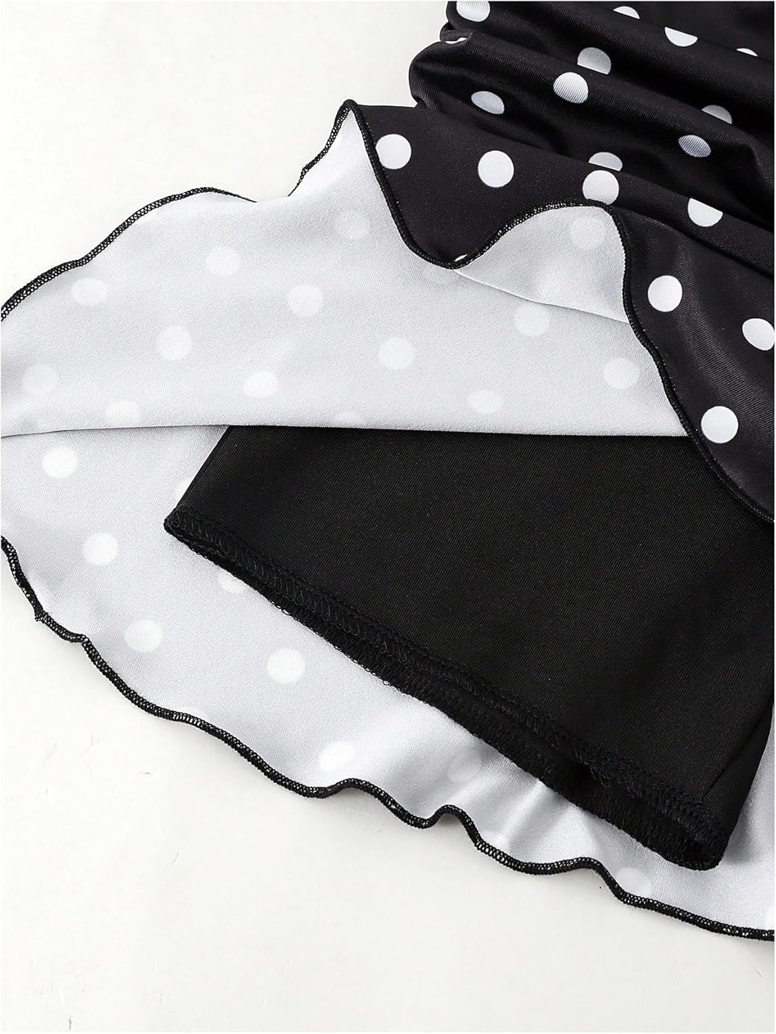 SHENHE Girl's Ruffle Flare Skirt Polka Dots Elastic Waist Tennis Skirt Skort with Shorts