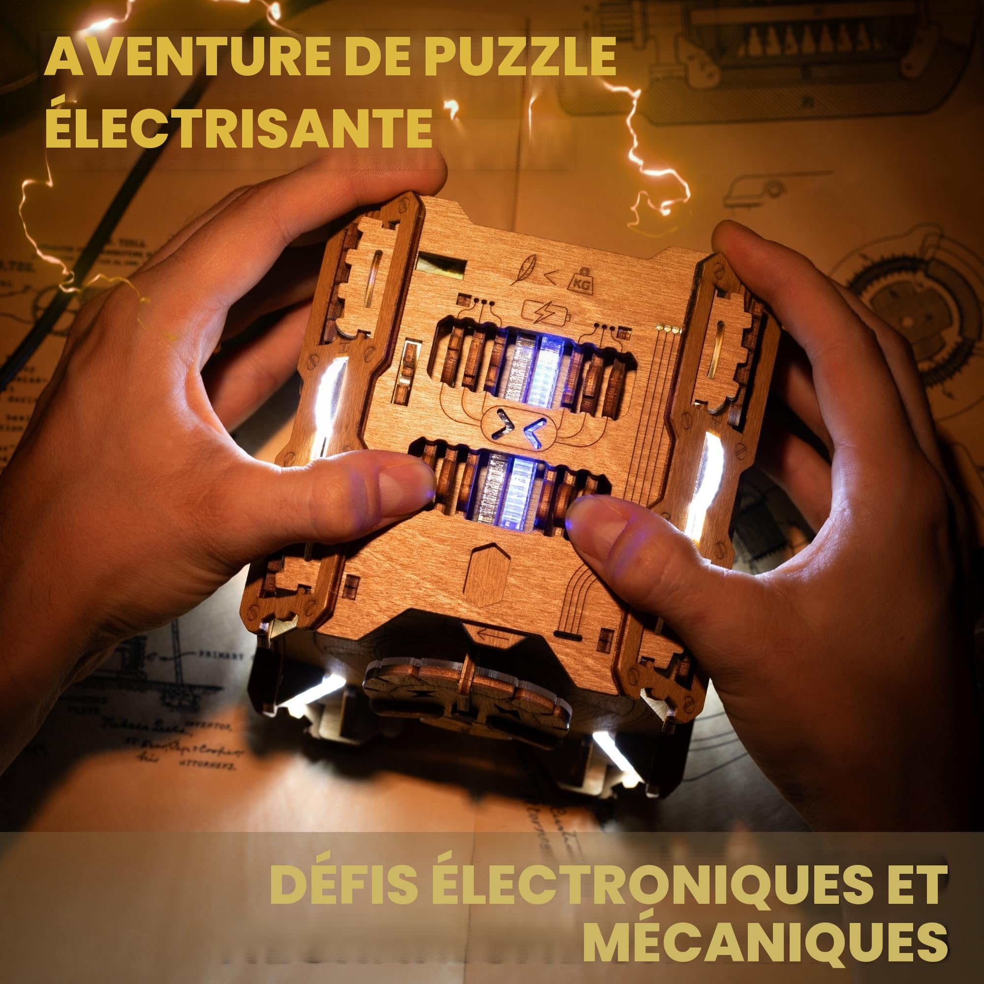 Puzzle Potato Tesla Puzzle Box - Escape Room Jeu avec Puzzles électroniques - Boîte à Puzzle - Jeu de Puzzle pour Adultes - Coffret Cadeau Brainteaser