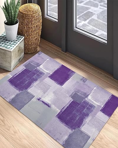 Miniatura 5 de Tapete para puerta delantera, tapete con textura de grafiti abstracto, absorbente, resistente a la suciedad, tapete antideslizante de 18 x 30