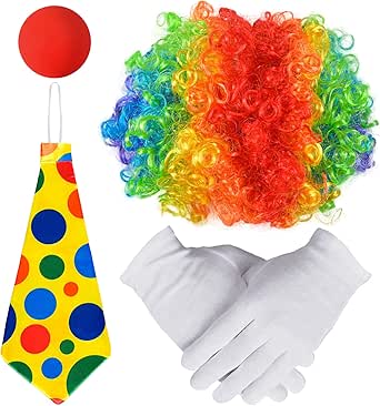 Costume Clown Halloween Femme Enfant - Poncho, Ballons, Gants, Manchettes Tulle (8 Pièces)