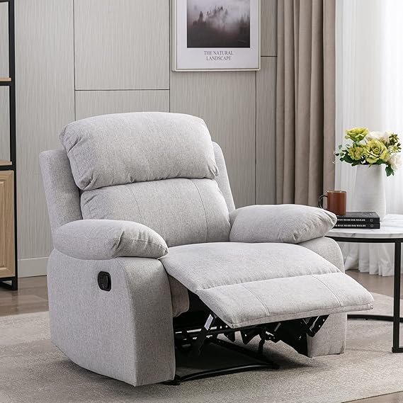 Dreamsir Recliner Chair Breathable Fabric Manual Single