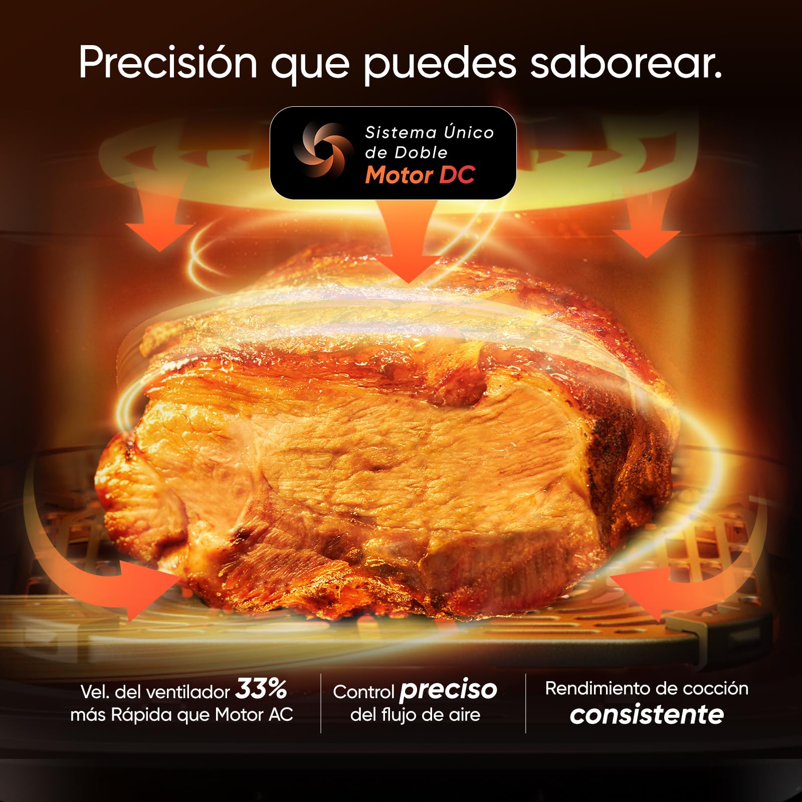 Cosori Air Fryer Turbo Tower Compacto 8,6 Litros, Freidora de Aire con Revestimiento Cerámico sin PFAS ni Teflon, Airfryer de Doble Cesta Vertical con Turbo Blaze, 6 Funciones, Recetas en App, 2600W