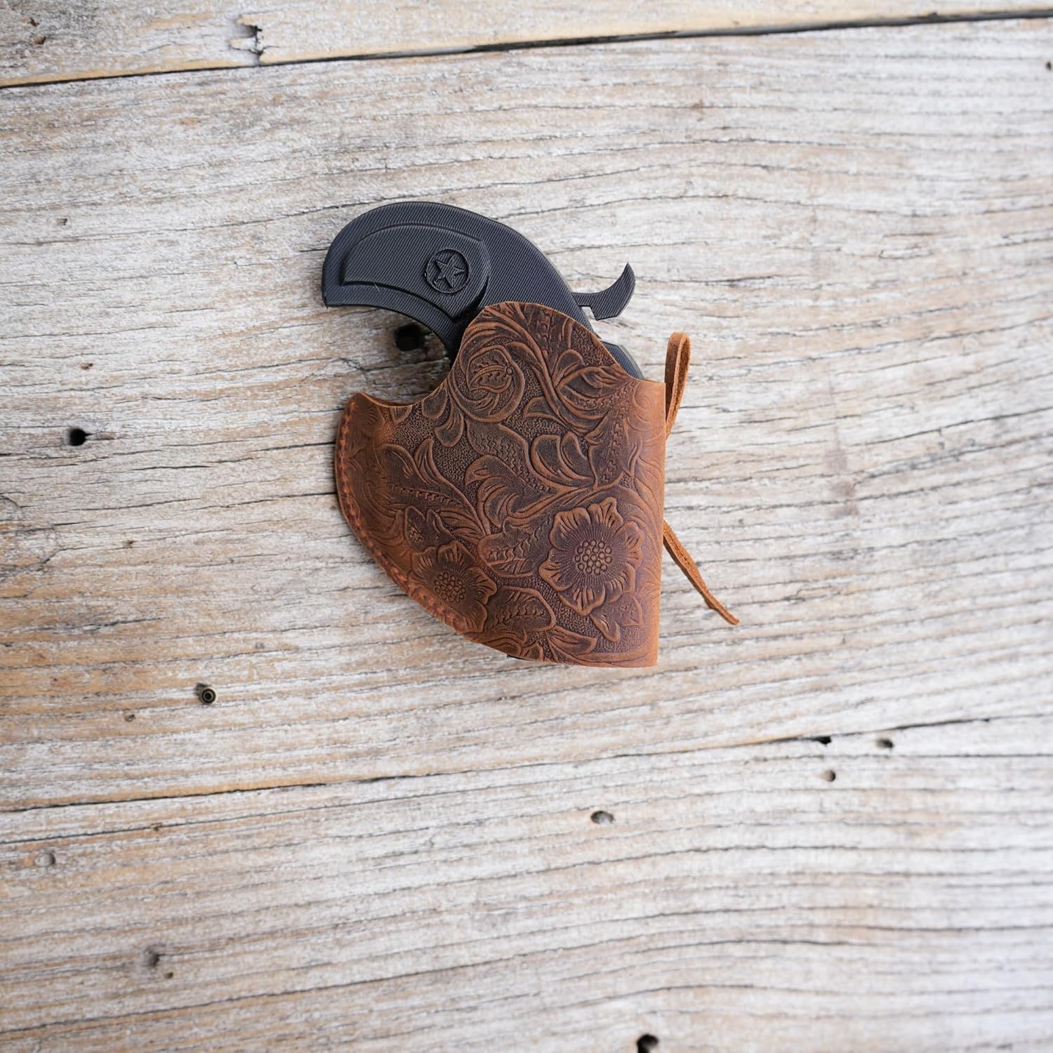 Genuine Leather Gun Holster for Bond Arms Derringer Holster Texas Defender .357Mag/.38Spl, .45LC/.410 3" Barrel OWB Leather