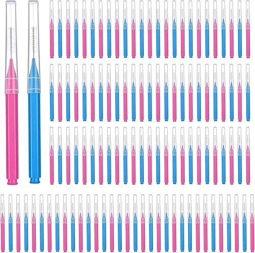 Miniatura 27 de Patelai 100 piezas de cepillos para limpiador, cepillo interdental, palillo de dientes, cabezal de hilo dental, hilo dental, higiene dental, hilo