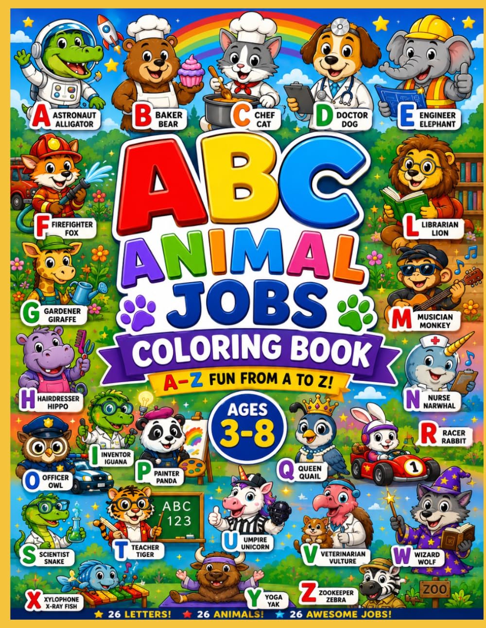 ABC Animal Jobs Coloring Book: A-Z FUN FROM A TO Z!