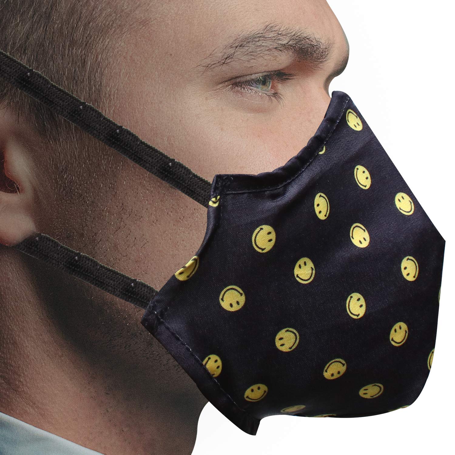 ORILEY ORSM20 Smiley Washable & Reusable Face Mask with 2 Replacement Filter & Adjustable Headloop Elastic Breathable Protective Mouth Cover (10 Pcs) 4
