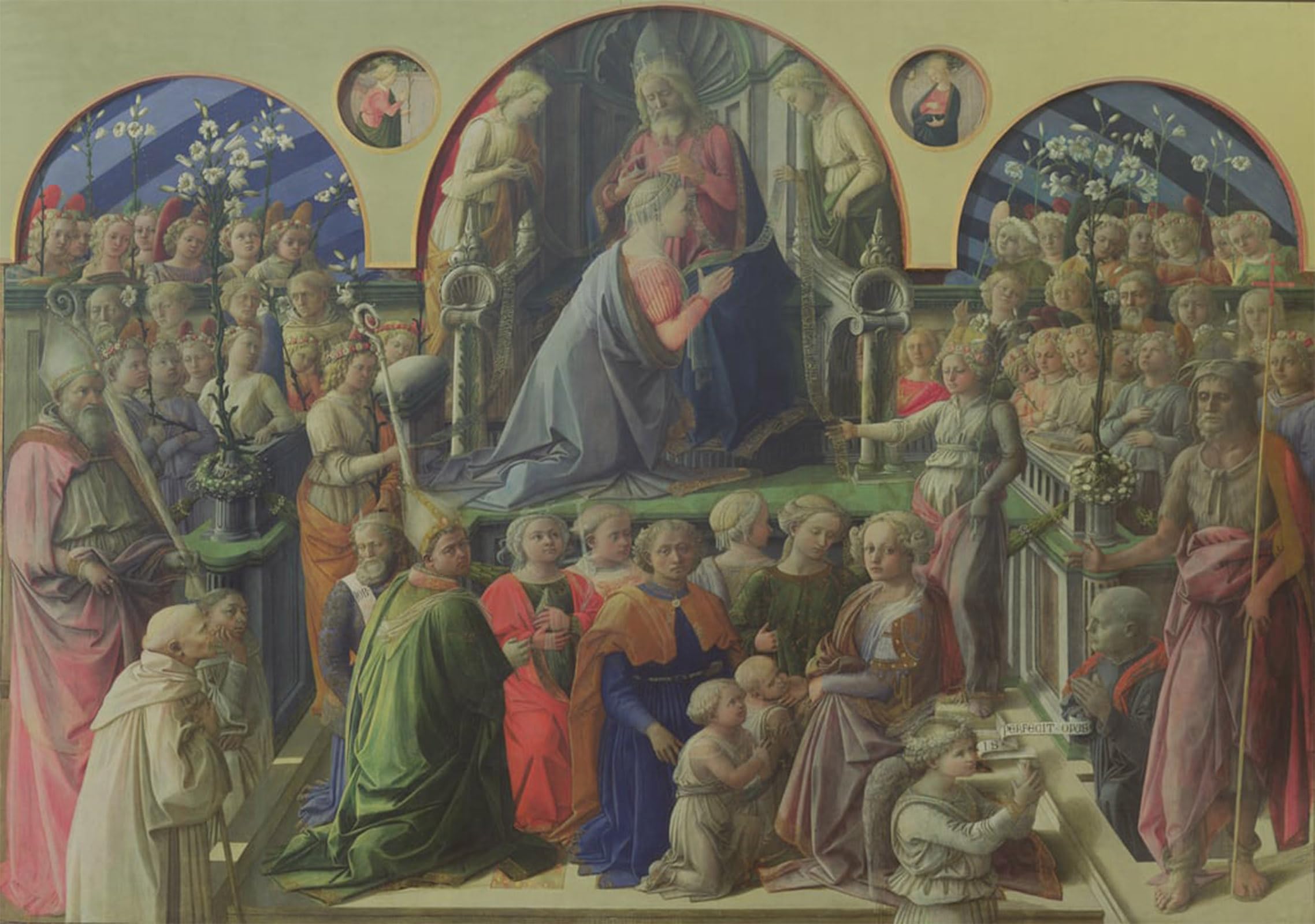 SERENDIPITP Retro Picture Poster Wall Art Pictures Painting Coronation of the Virgin with Saints and Angels by Fra Filippo Lippi Wall Art Canvas Print for Wall Decor 60x90cm