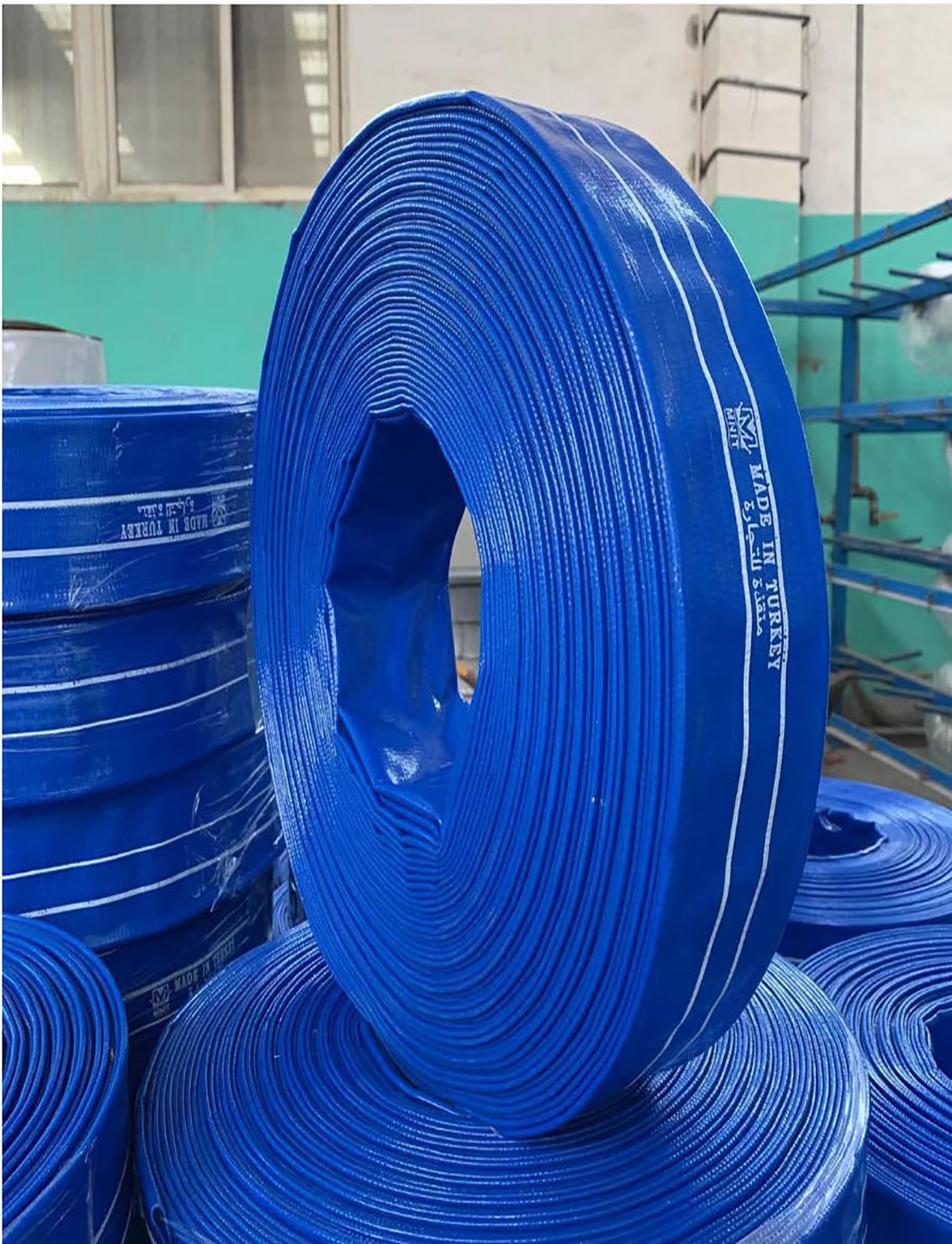 Manguera plana de PVC reforzado | Riego de jardines multicolor de varios tamaños: descarga de agua(Green,ID 1.2 inch- 20m)