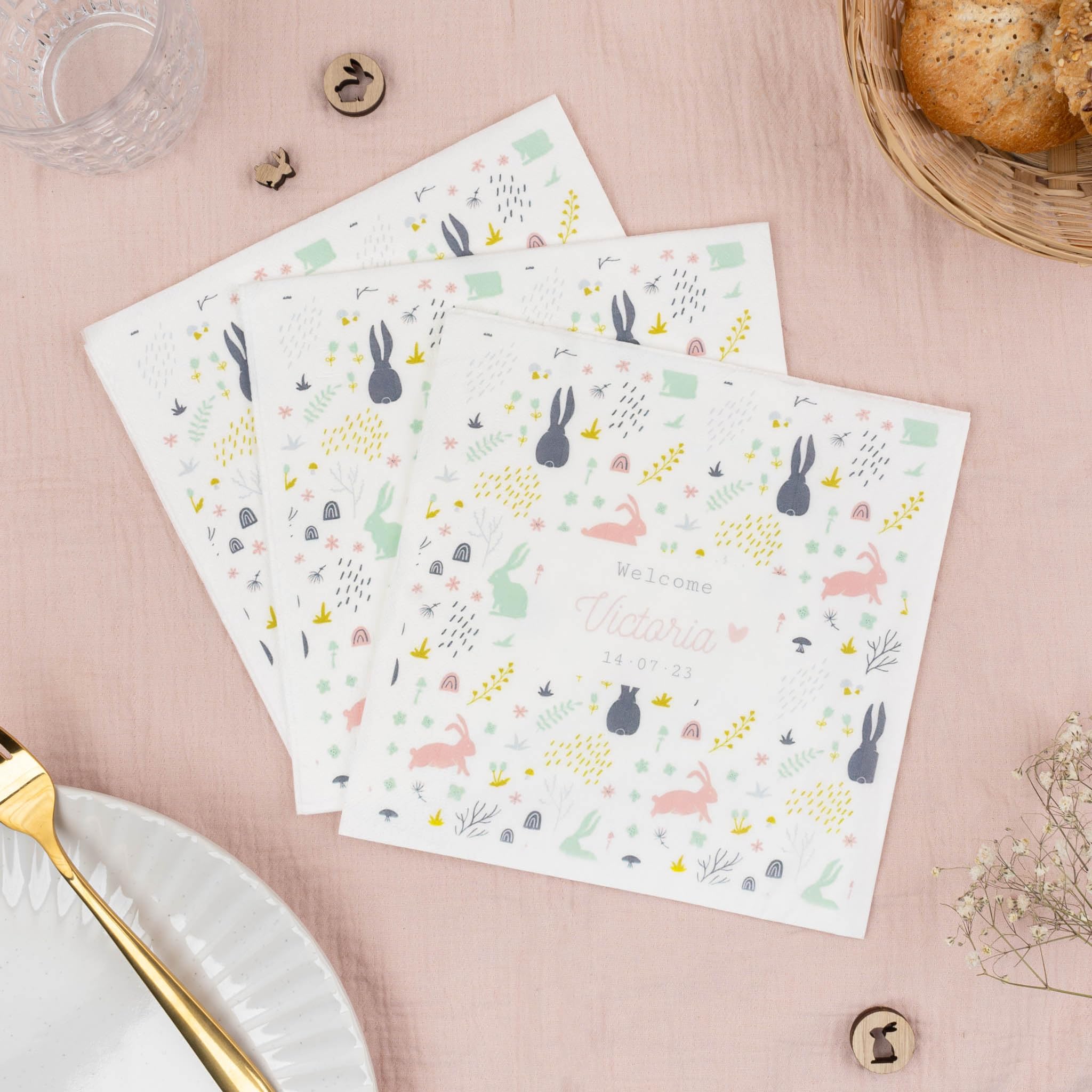 Wanapix | Servilleta de Papel Personalizada | Pack 10 Unidades | Personalizado con Foto y Texto | Logo Empresas | Decoración Eventos | 3 Capas
