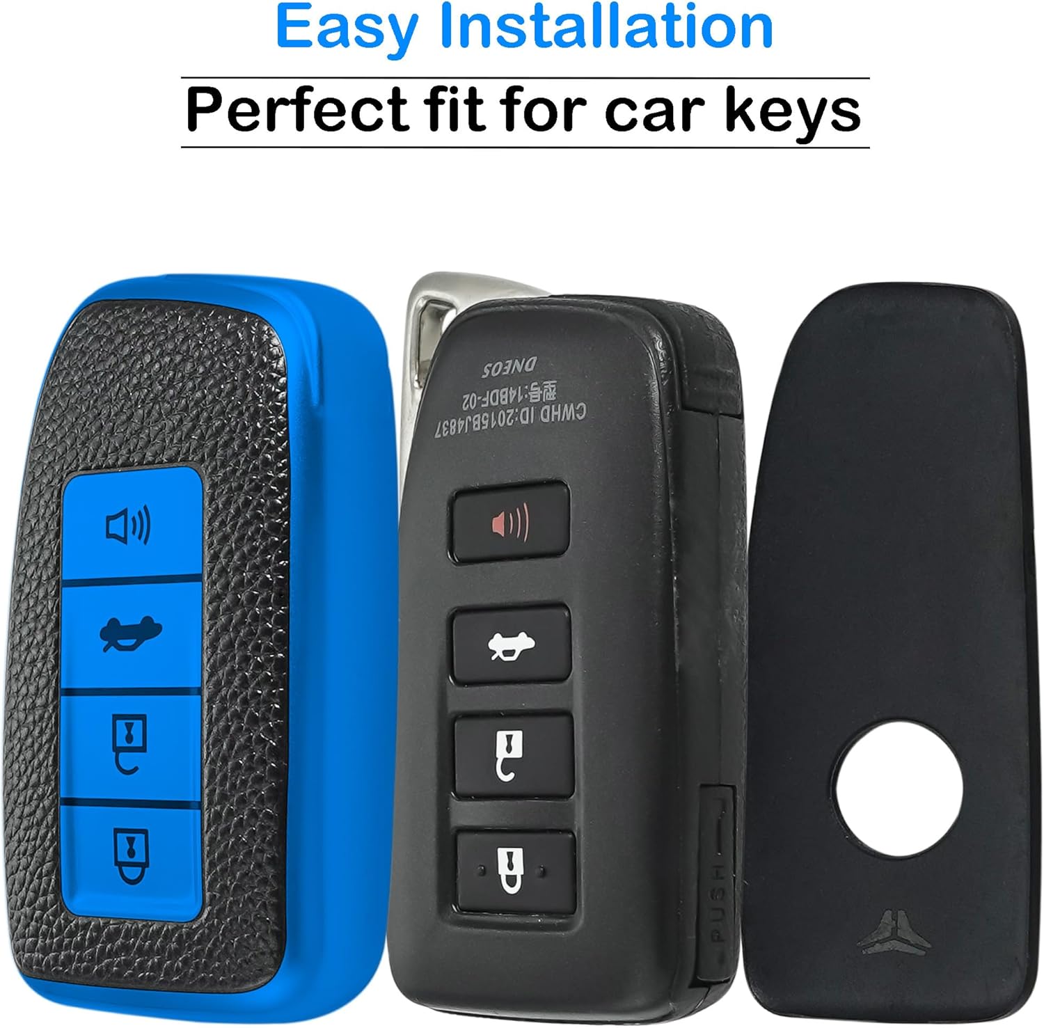 Texture key fob cover case keychain Compatible with Lexus,Soft TPU key case/skin,4-Buttons fit ES IS GS NX RX RC GX LX 570 200 250 300 350 h F Sport Remote Key Vehicle Accessories,blue - Image 4