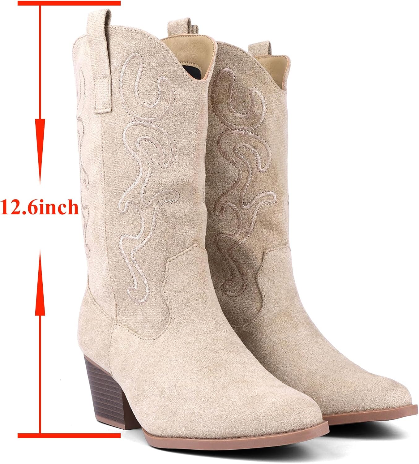 Bandkos Cowboy Boots for Women Cowgirl Mid Calf Western Embroidered... - Picture 23 of 70