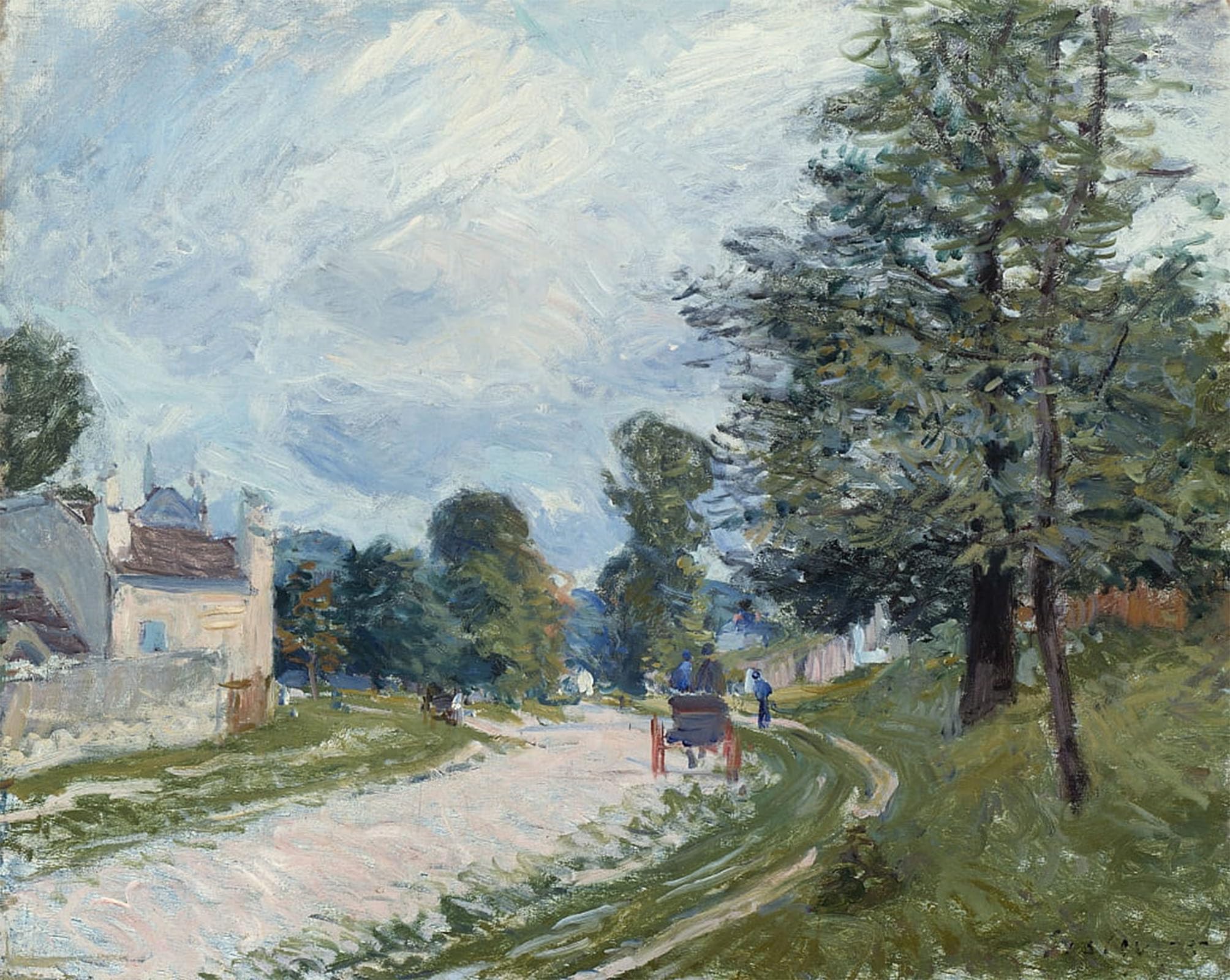 POSTERIIk Vintage Print Pop Art Landscape Artwork a Turn in the Road by Alfred Sisle Art Prints for Office Home Decor 60x90cm