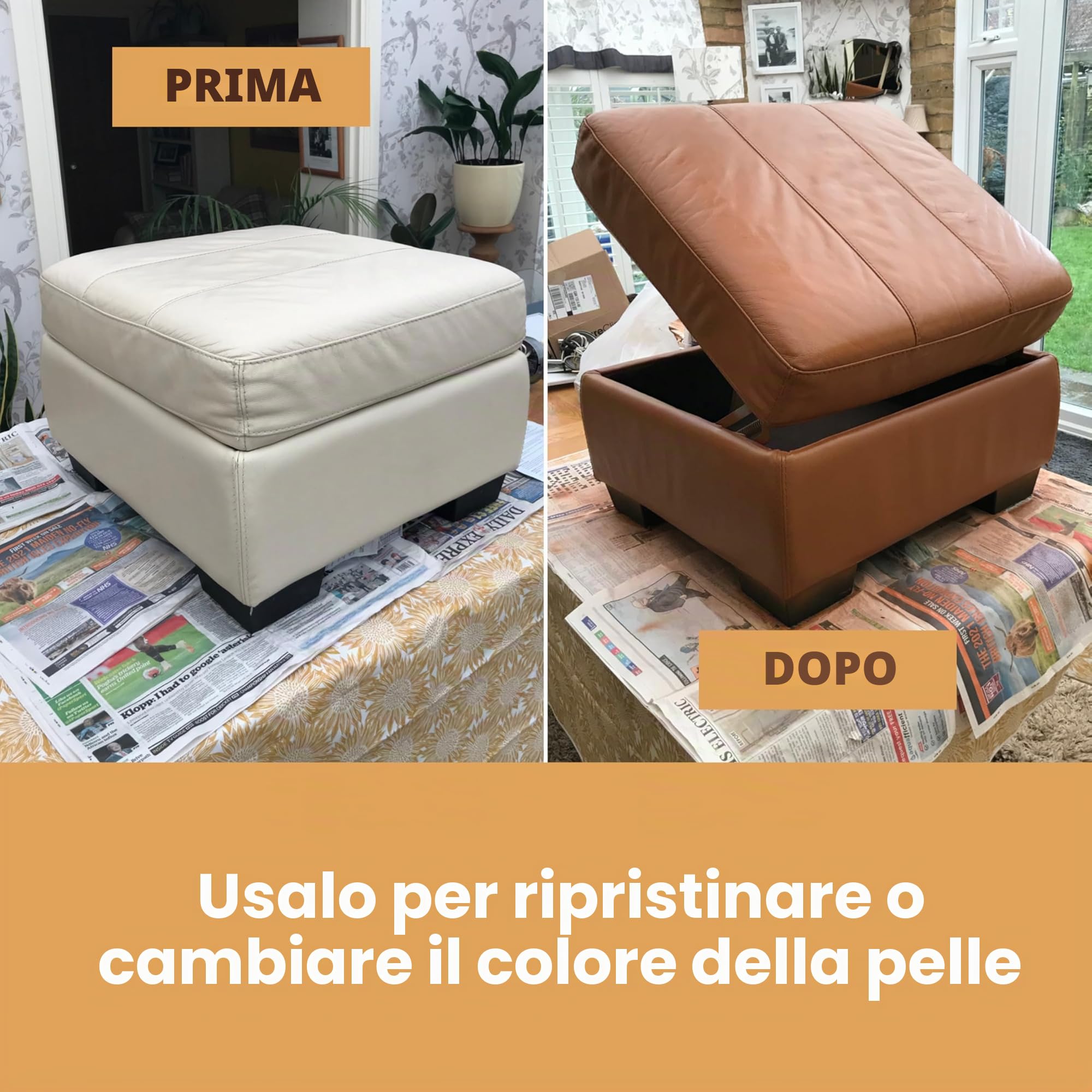 Furniture Clinic Vernice e Tintura per la Riparazione della Pelle, Colorante Autosigillante per Una Riparazione Facile, Adatto per Divani in Pelle, Sedili di Auto, Scarpe, Borse (50ml, Blu navy)