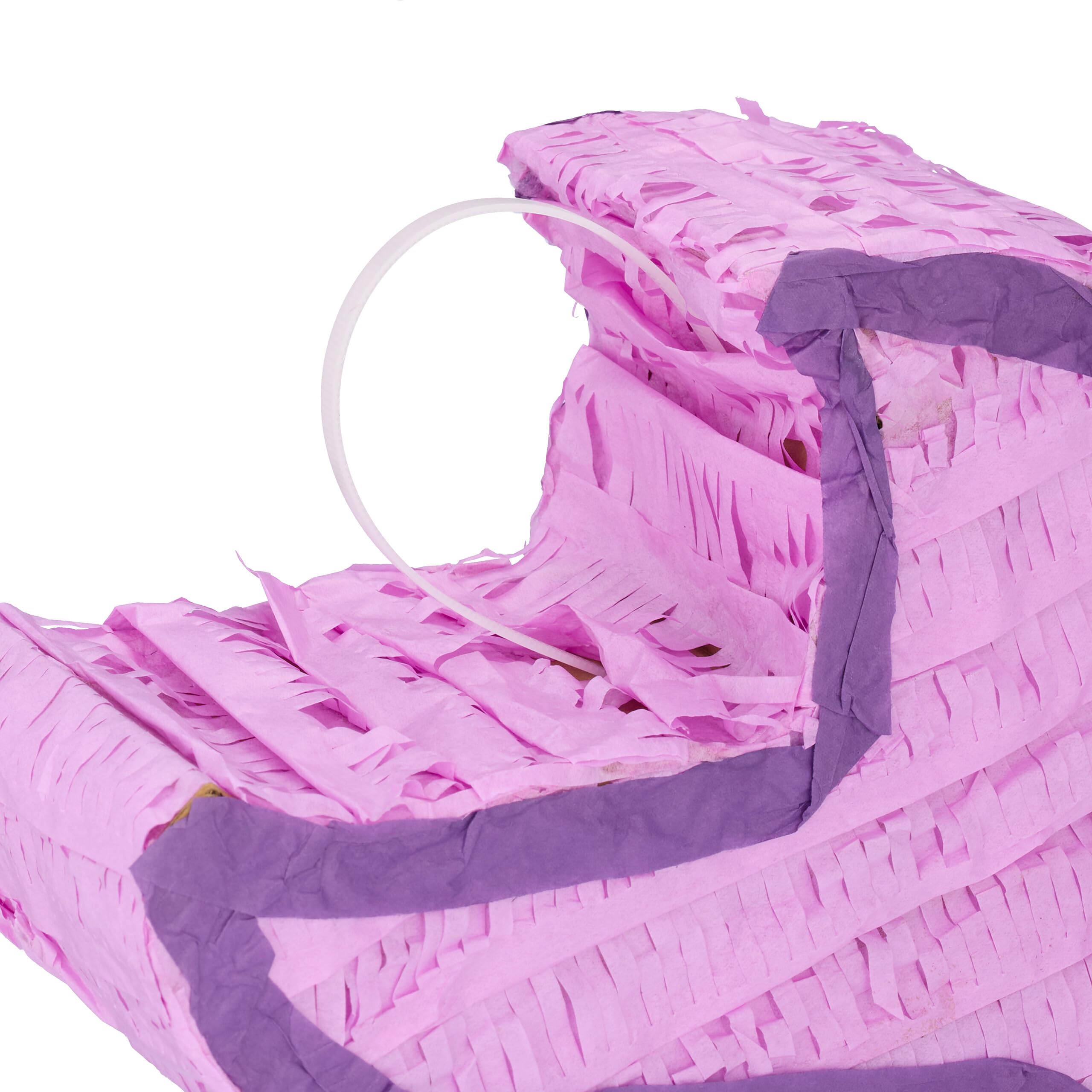 Relaxdays Pignatta Sirena, Piñata Vuota con Bastone e Maschera, Gioco Compleanno Bambini HLP: 37,5x20x8 cm, Lilla Rosa