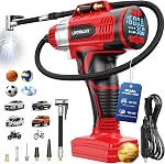 160PSI Cordless Tire Inflator Portable Air Compressor Compatible with Dewalt 20V Battery, LIVOWALNY 12Ft Cord-12V DC-Powered Air Pump with Digital Pressure Gauge, Auto Shut-Off for Car (Tool Only)